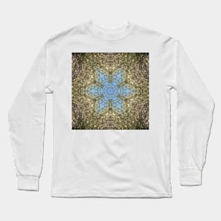 Digital Mandala Yellow and Blue Long Sleeve T-Shirt